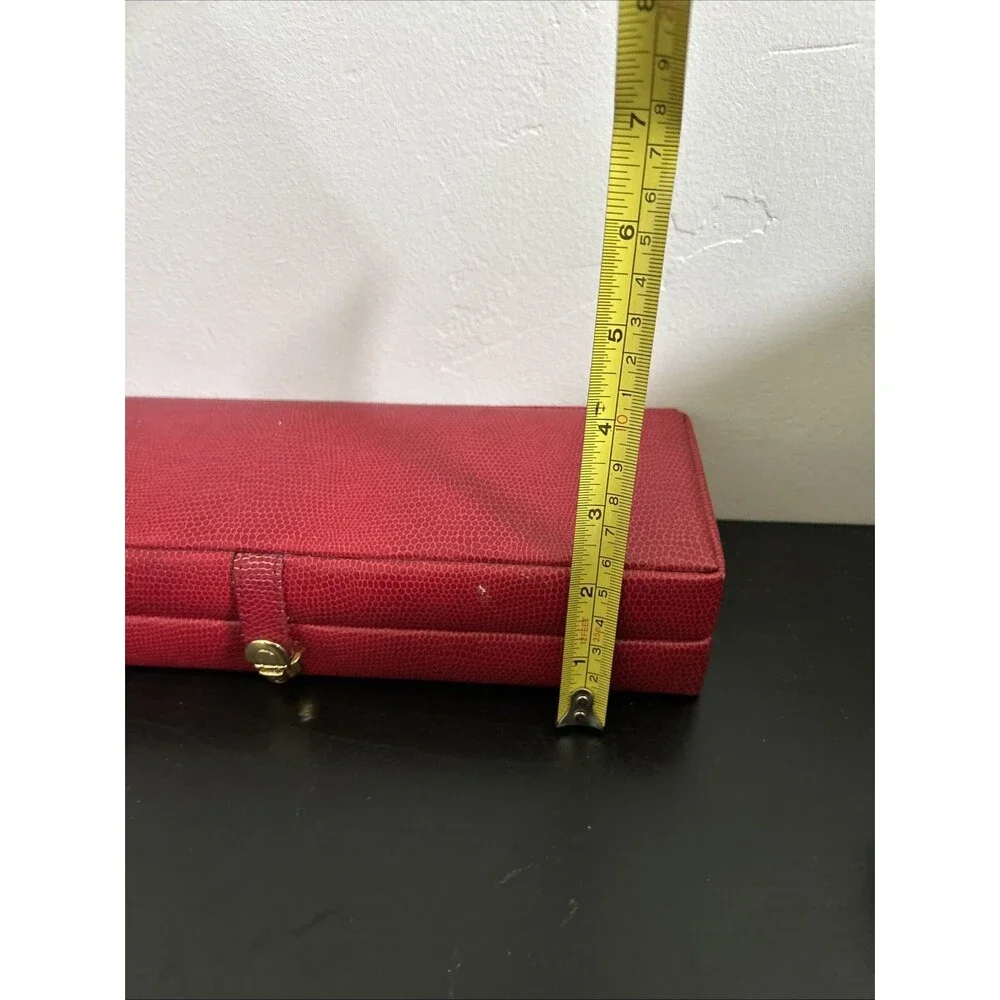 Vintage WOLF DESIGNS Red Lizard Leather Travel Jewelry Watch Case Organizer